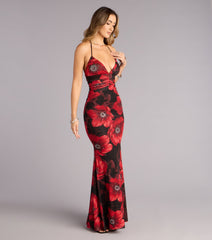 Mael Floral Rhinestone Mermaid Formal Dress
