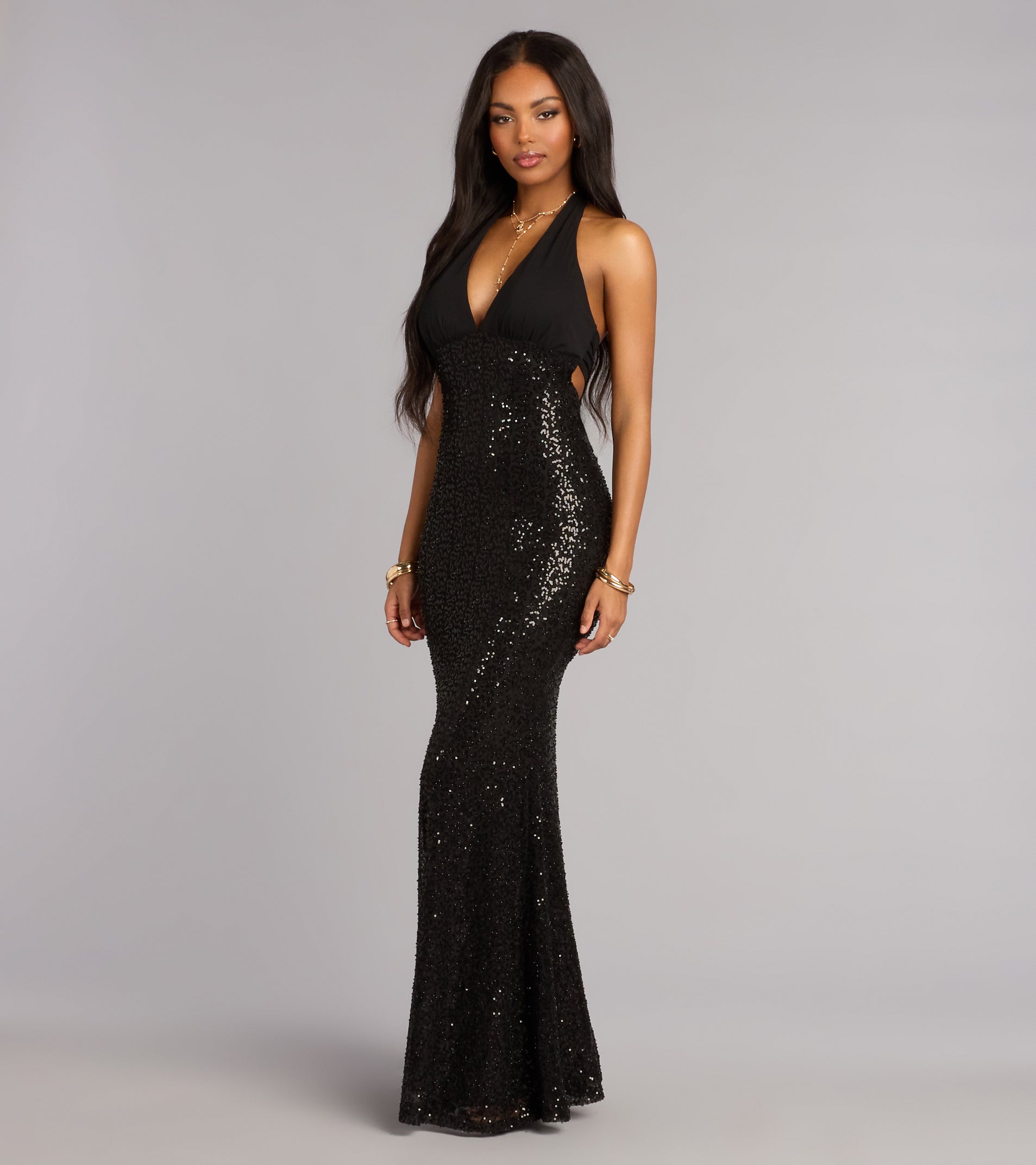 Jolie Sequin Bead Mermaid Formal Dress