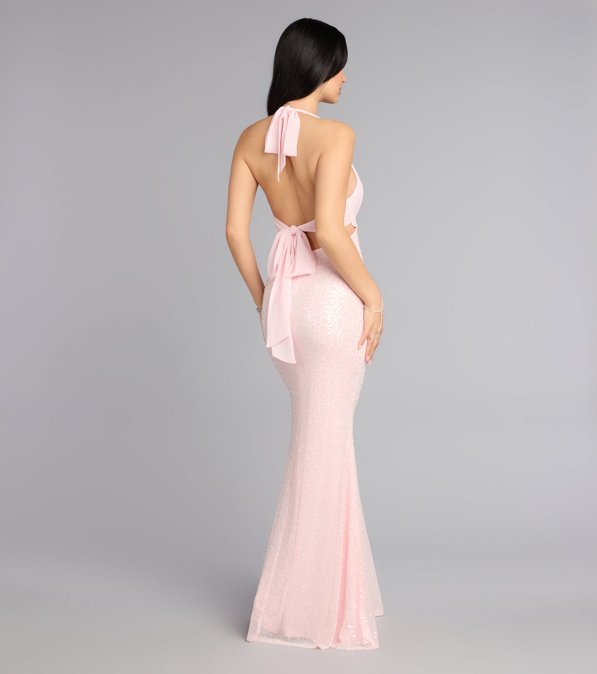Jolie Sequin Bead Mermaid Formal Dress