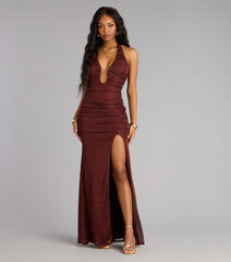 Letina Metallic Knit Mermaid Formal Dress