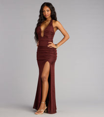 Letina Metallic Knit Mermaid Formal Dress