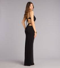 Lina Cutout High Slit Formal Dress