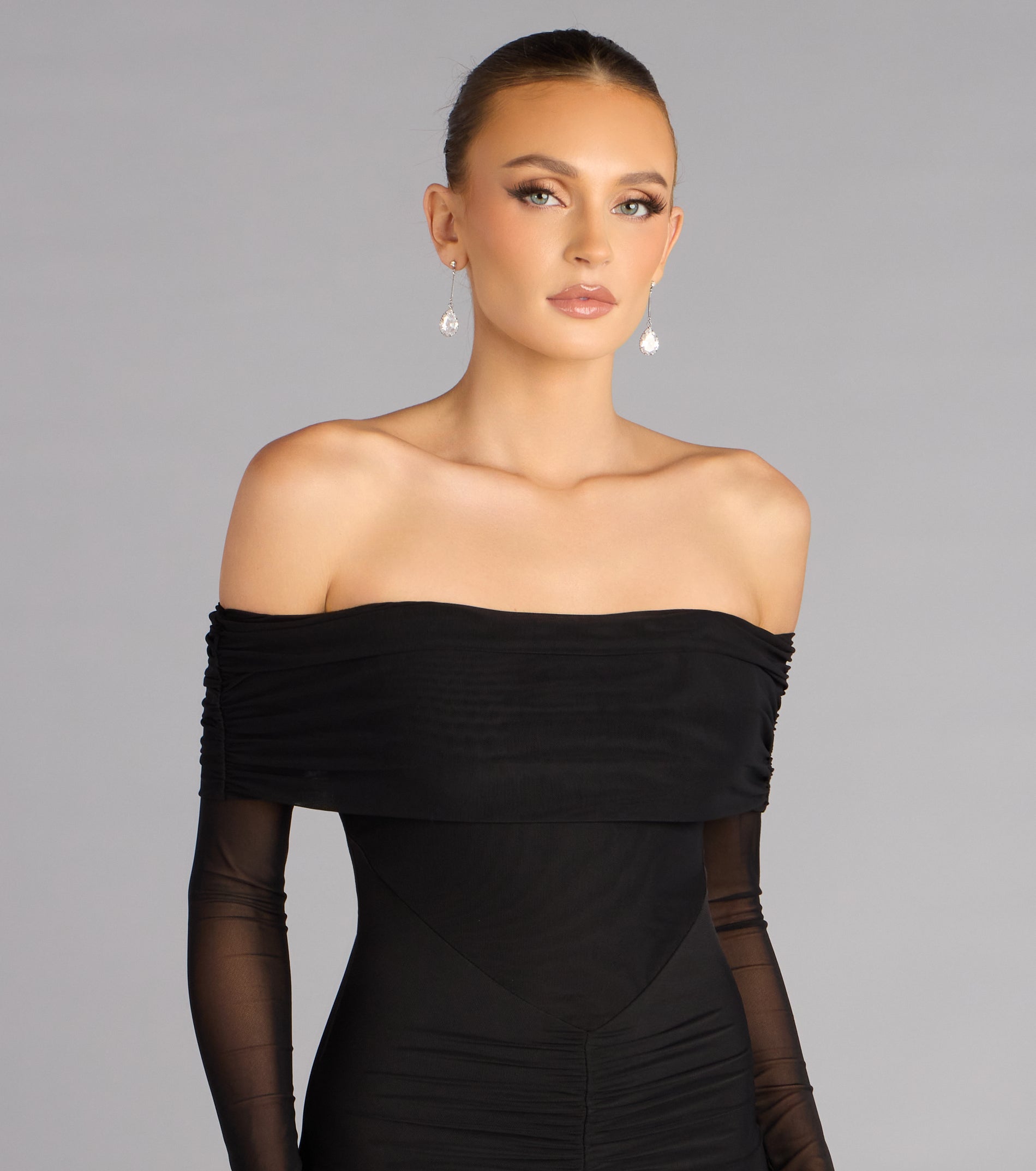 Cara Mesh Off-Shoulder Mermaid Formal Dress