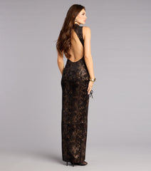 Mina Snake Print Cutout Mermaid Dress