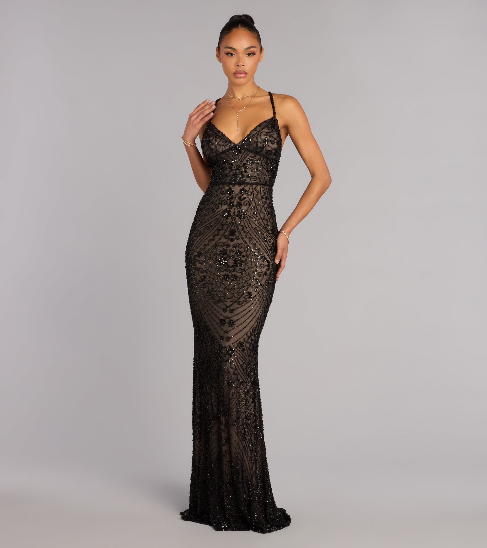 Myla Beaded Sequin Mermaid Formal Dress