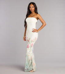 Jenna Floral Bead Mermaid Formal Dress