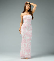 Olivia Beaded Floral Mermaid Formal Dress