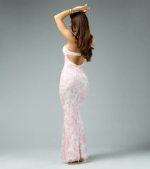 Olivia Beaded Floral Mermaid Formal Dress