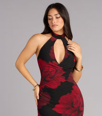Hollie Floral Halter Mermaid Formal Dress