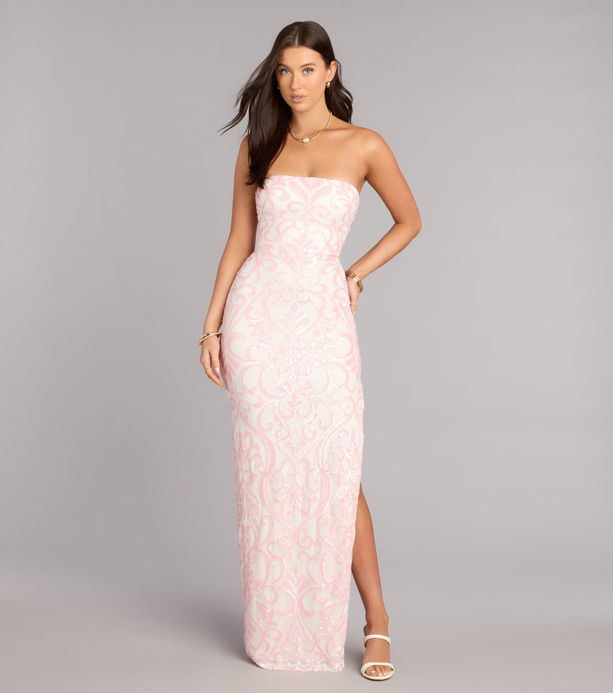 Alexis Sequin Column Formal Dress