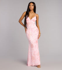 Elsie Sequin Lace-Up Formal Dress