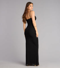 Wendy Mesh Corset Slit Formal Dress