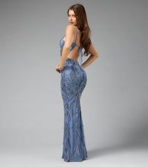 Wrenley Sequin Beaded Formal Dress