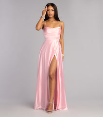 Natasha Satin A-Line Formal Dress