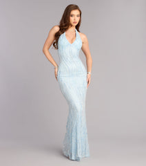 Faith Sequin Pearl Bead Formal Dress