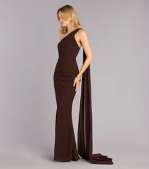 Marcelle Chiffon Formal Dress With Scarf
