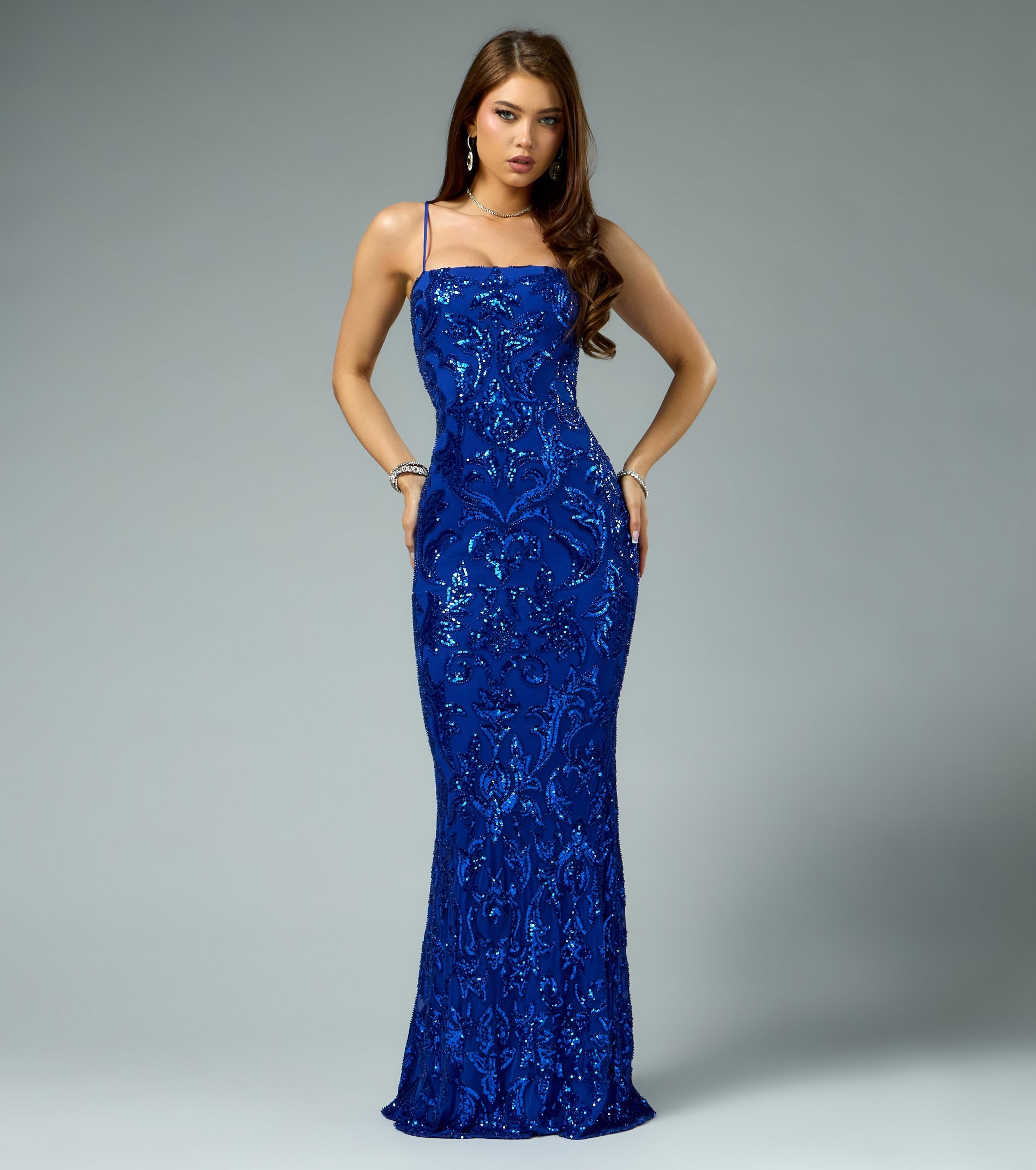 Sarai Mermaid Sequin Beaded Formal Dress
