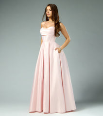 Kayce Satin Corset Lace-Up Ball Gown