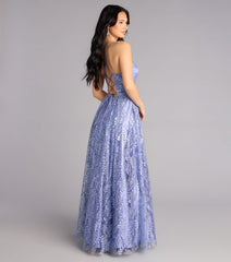 Abby Glitter Lace-Up Ball Gown