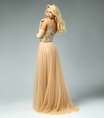 Rona Sequin Applique Butterfly A-Line Ball Gown