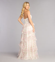 Lynn Floral Swiss Dot A-Line Ball Gown