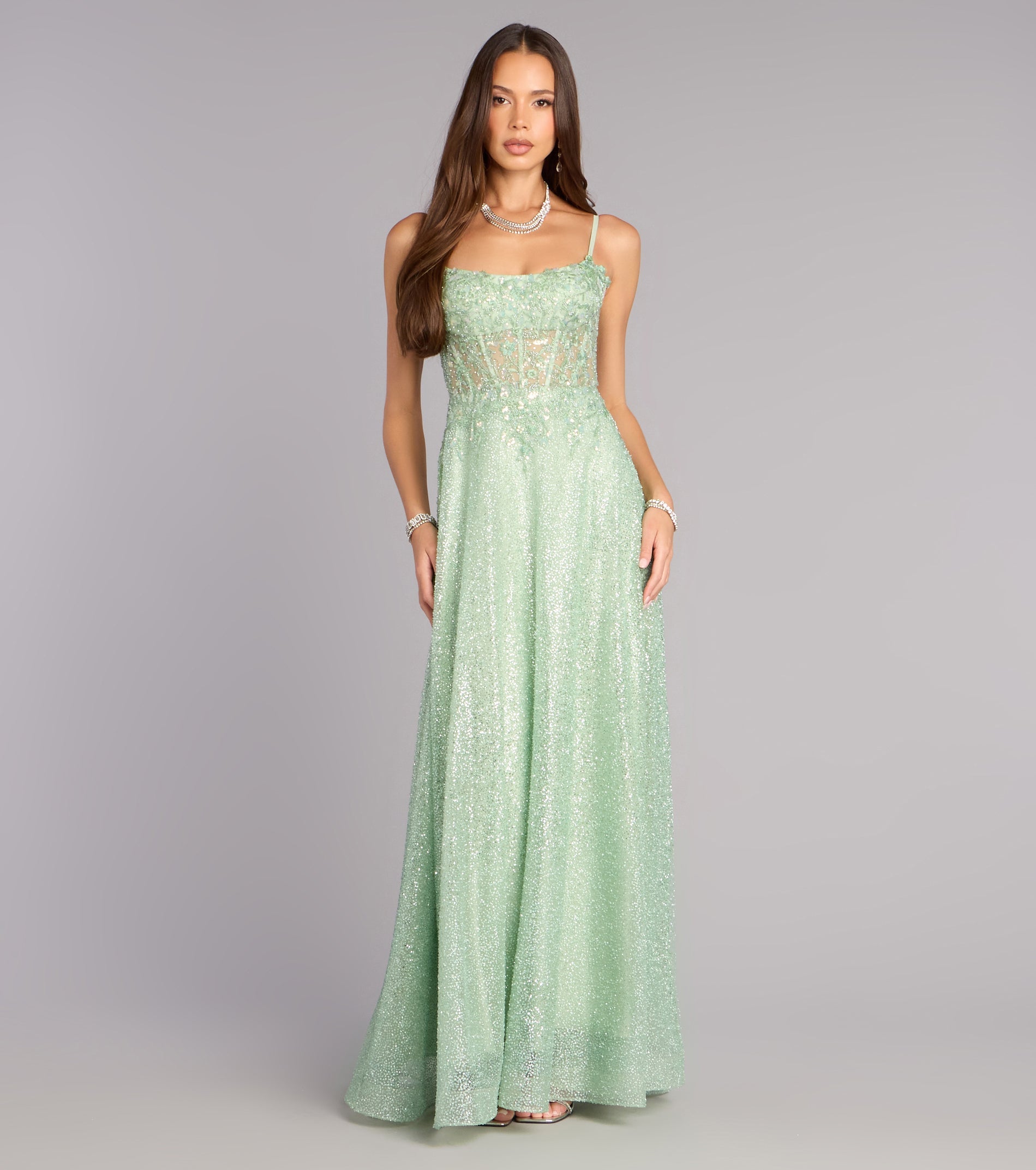 Gloria Lace-Up Corset A-Line Ball Gown