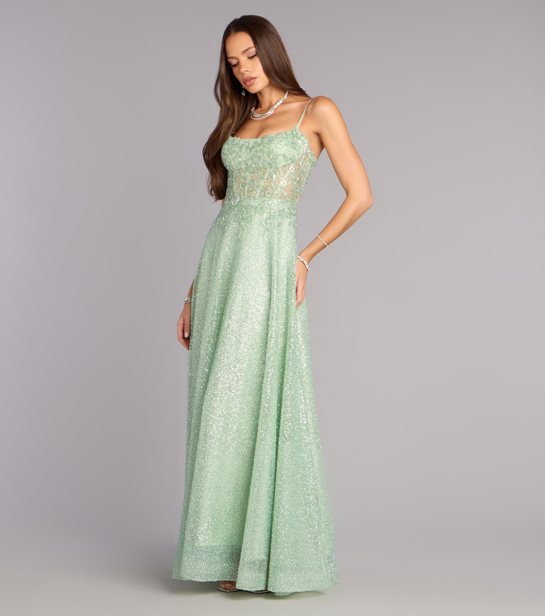 Gloria Lace-Up Corset A-Line Ball Gown