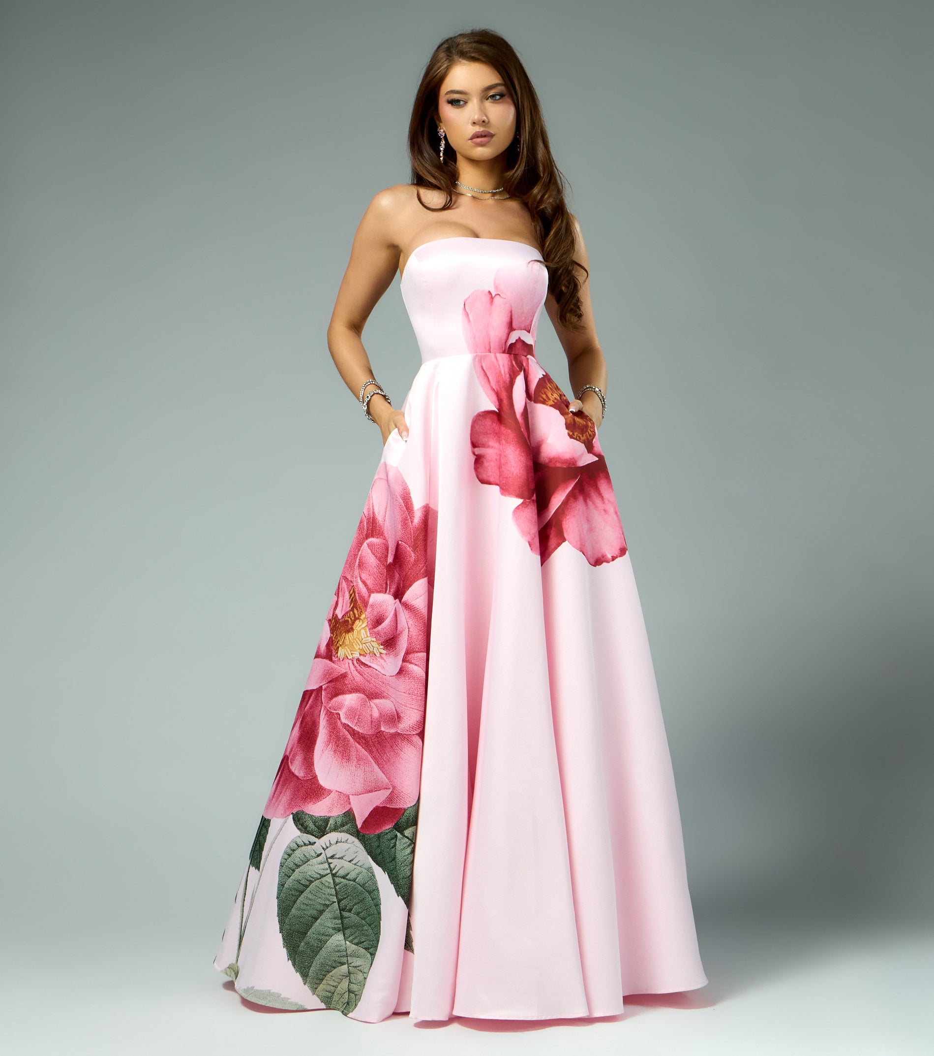 Susan Floral A-Line Ball Gown