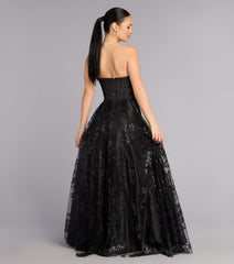 Summer Satin Glitter Corset Ball Gown