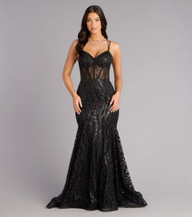 Pam Glitter Strappy Mermaid Ball Gown