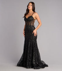 Pam Glitter Strappy Mermaid Ball Gown