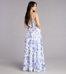 Harmony Floral Chiffon A-Line Ball Gown