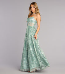 Aria Glitter Sequin Mesh A-Line Gown