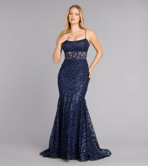 Stephanie Glitter Lace-Up Ball Gown