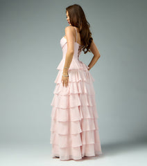 Lilliana Chiffon Ruffle A-Line Gown