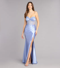 Paxton Floral Bead Lace-Up Formal Dress