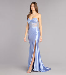 Paxton Floral Bead Lace-Up Formal Dress