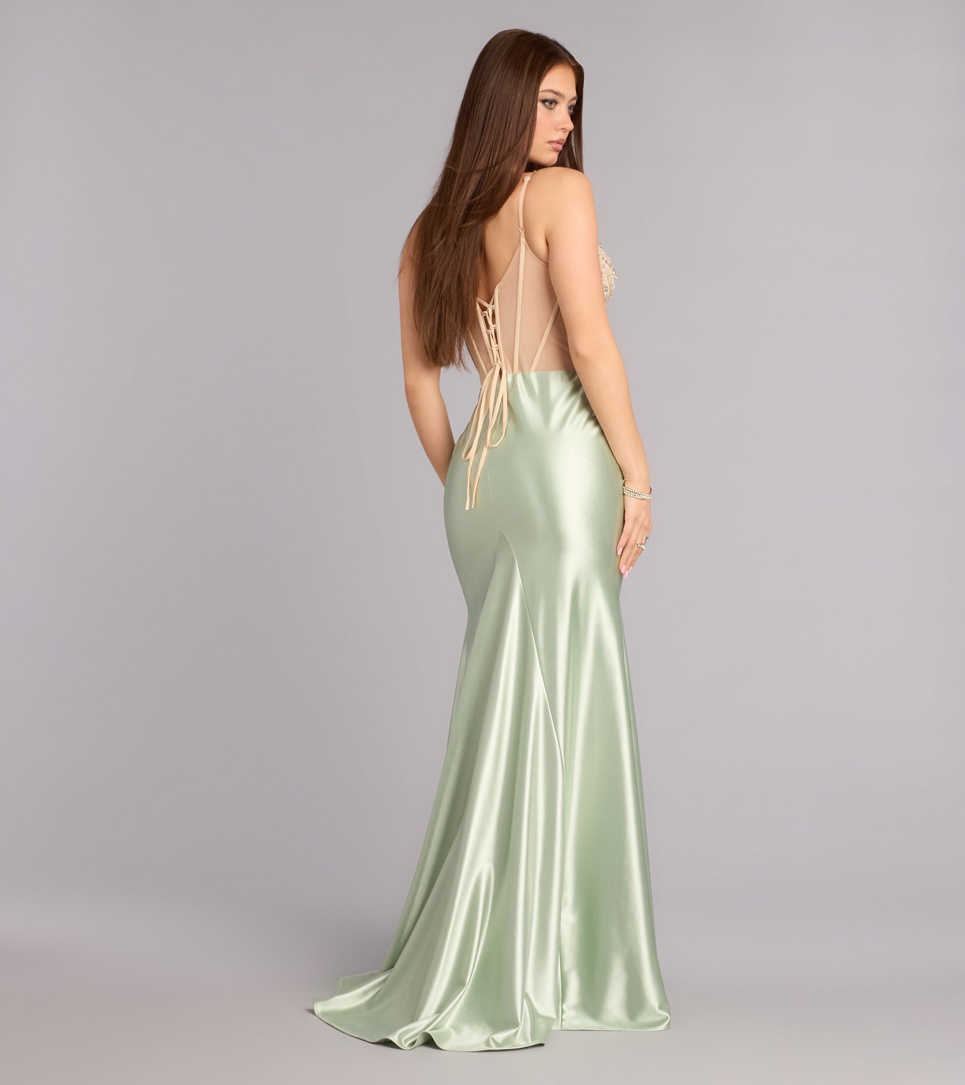 Devon Rhinestone Corset Formal Dress