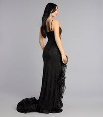 Trina Rhinestone Tulle Ruffled Formal Dress