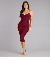 Shimmer Agenda Glitter Midi Dress