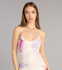 Soft Focus Florals Mesh Maxi Dress