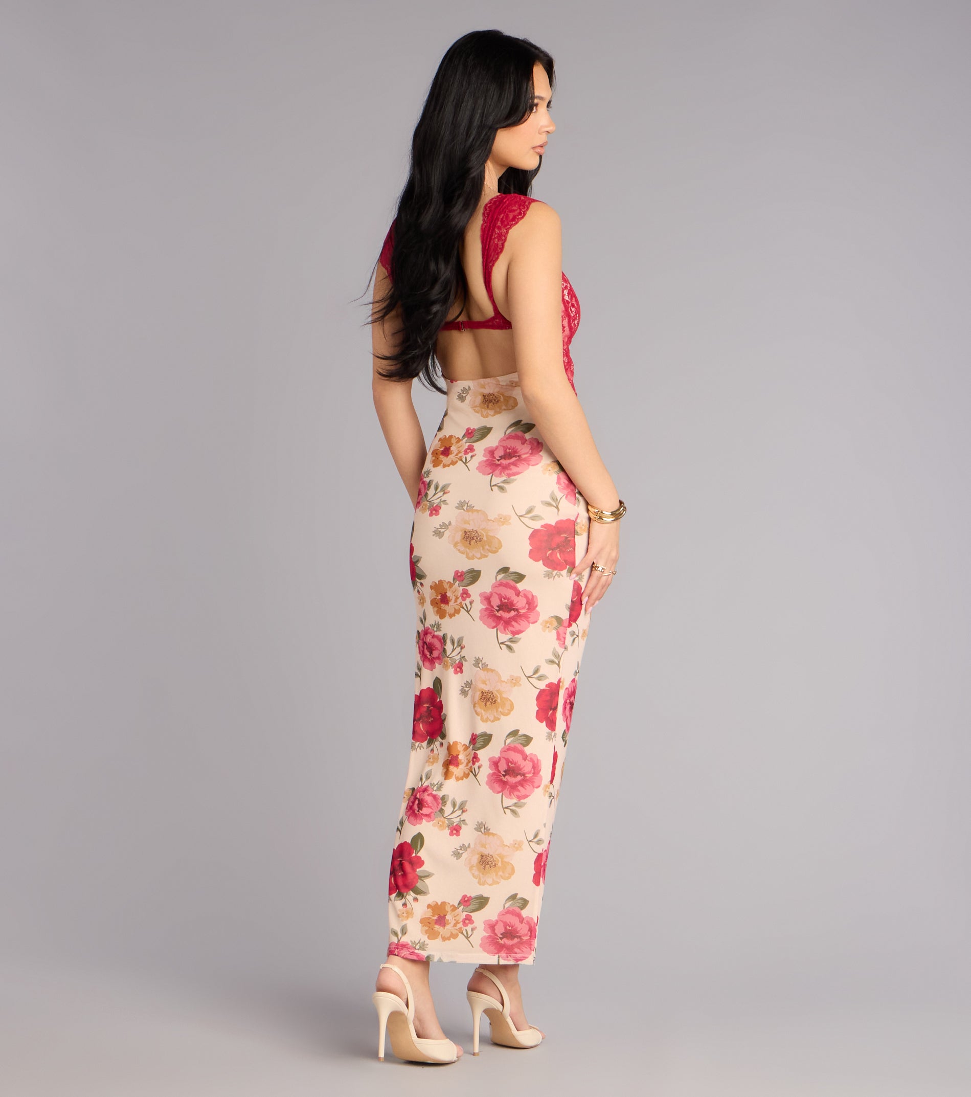 Blossom Beauty Floral Lace Maxi Dress