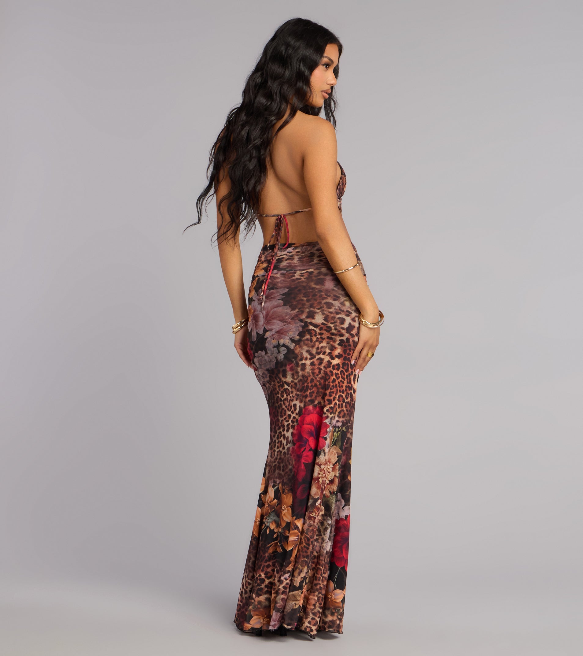 Untamed Beauty Floral Halter Maxi Dress