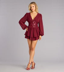 Enchanted Glow Embroidered Chiffon Dress
