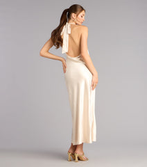 Endless Allure Satin Cowl Neck Midi Dress