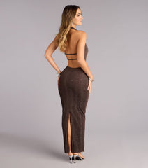 Soft Spark Confidence Lurex Halter Maxi Dress