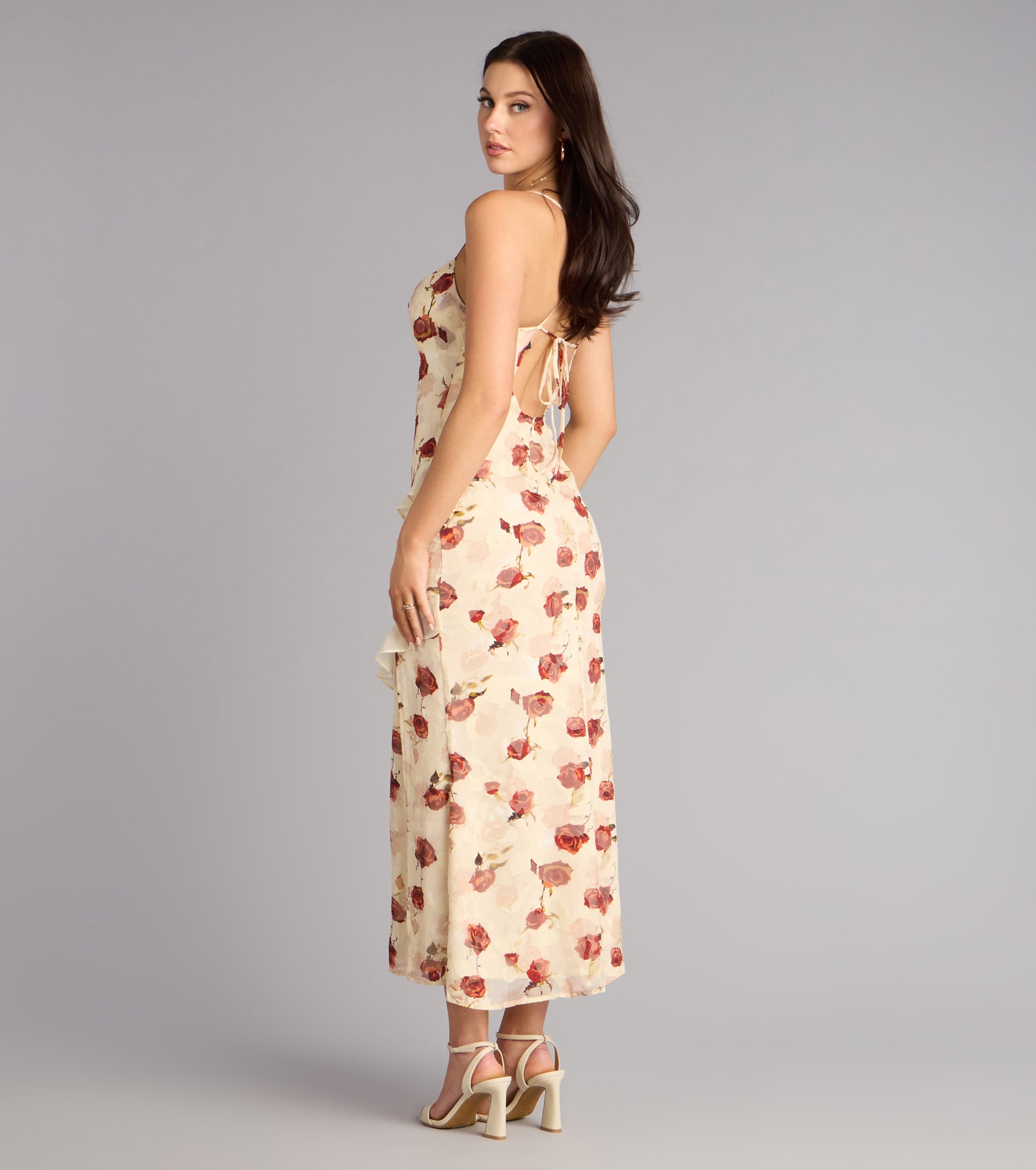 Rosewater Romance Chiffon Midi Dress