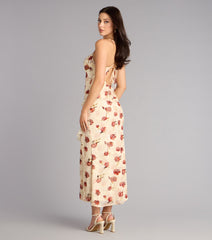 Rosewater Romance Chiffon Midi Dress