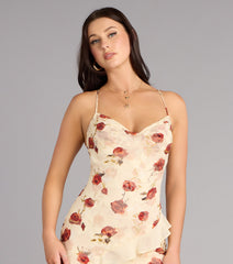 Rosewater Romance Chiffon Midi Dress