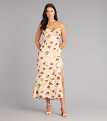 Rosewater Romance Chiffon Midi Dress